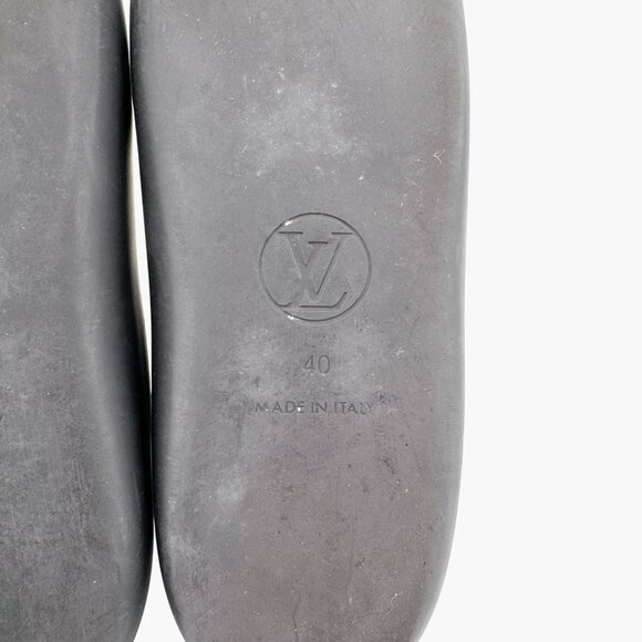 Louis Vuitton Sunbath Flat Mules EU 40 US 10 LV Monogram Black Slide Sandal - Picture 12 of 13